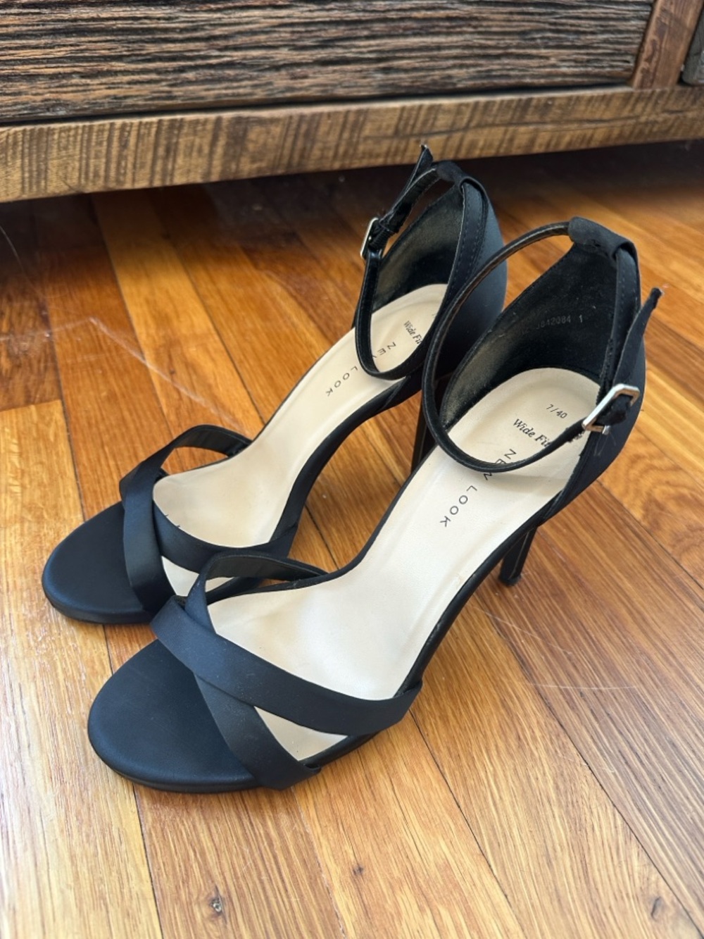 New Look Black Strappy Ankle Strap High Heels